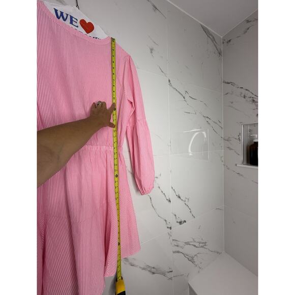 Sz 10 Lilly Pulitzer Carla Striped Dress Roxie Pink Harbor Seersucker Coastal - Picture 10 of 12